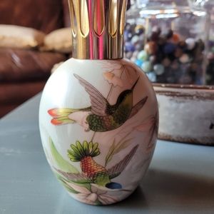 Limoge Hummingbird Oil Lamp Vintage